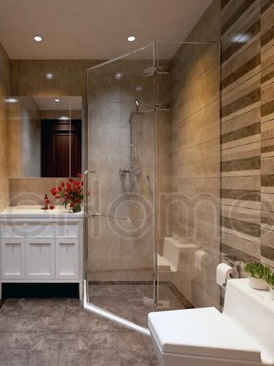 Mẫu phòng tắm kính 135 độ