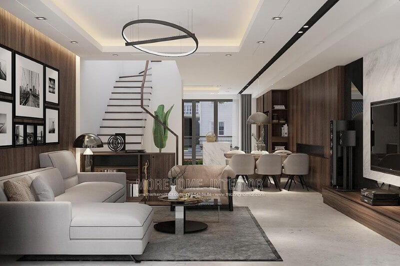 Thiết kế nội thất phòng khách liền phòng ăn đẹp hiện đại cho chung cư, biệt thự, nhà phố, nhà liền kề. Thiết kế nội thất phòng khách chung cư