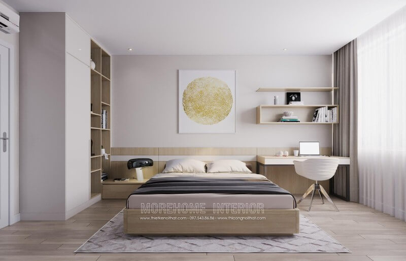 Thiết kế nội thất phòng ngủ chung cư hiện đại đơn giản Mẫu nội thất chung cư đẹp