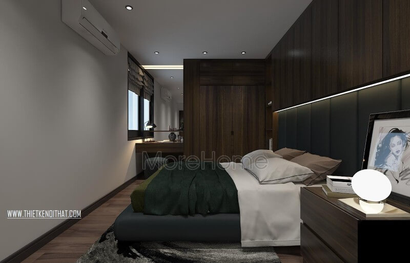 Đồ nội thất phòng ngủ được sản xuất 100% từ chất liệu gỗ công nghiệp MFC dán laminate đẹp hiện đại Mẫu nội thất chung cư đẹp