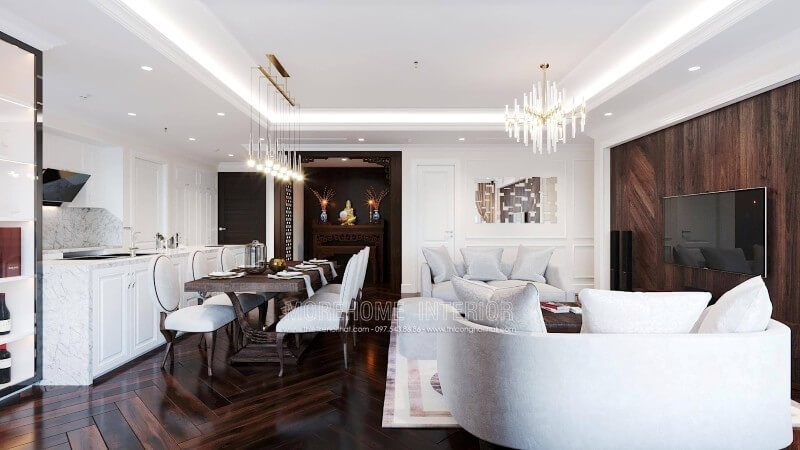 Nội thất phòng ăn tiện nghi được lựa chọn cho nhà chung cư