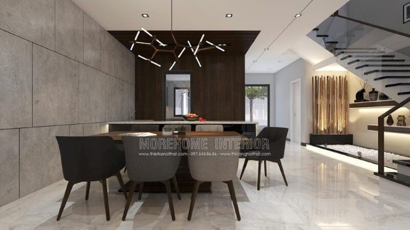 Trang trí nội thất phòng ăn hiện đại, đẹp sang trọng dành cho nhà phố, biệt thự với tối đa 7 thành viên.