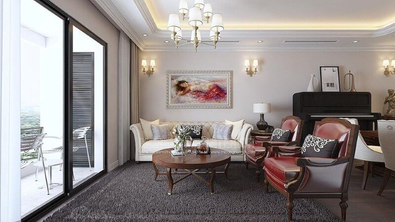 Thiết kế nội thất chung cư tân cổ điển sẽ được đẹp tinh tế từ đồ nội thất đến đồ trang trí
