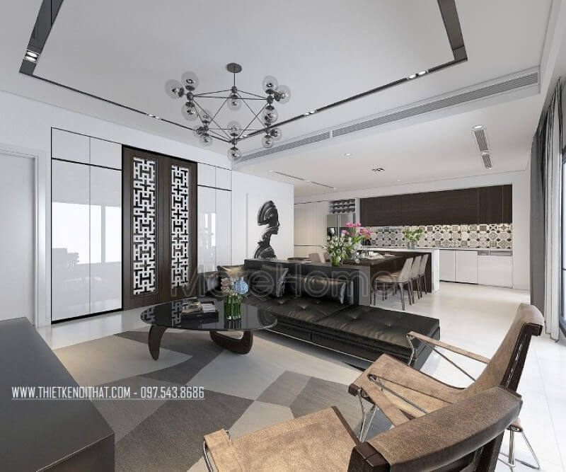 Mẫu thiết kế nội thất phòng khách trẻ trung, hiện đại không lo bị lỗi mốt