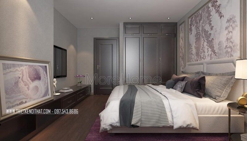 Thiết kế phòng ngủ master vô cùng đẳng cấp sang trọng bởi đồ nội thất cao cấp, bố trí khoa học, và sự tinh tế toát ra trong từng đường nét nội thất