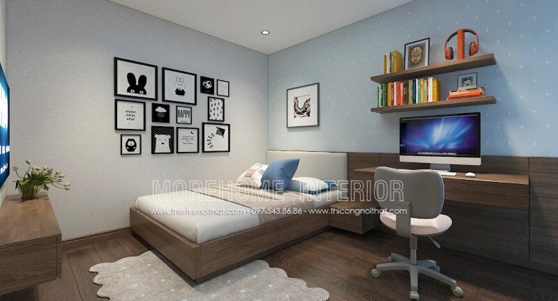 Thiết kế giường ngủ con trai phong cách hiện đại, tinh tế
