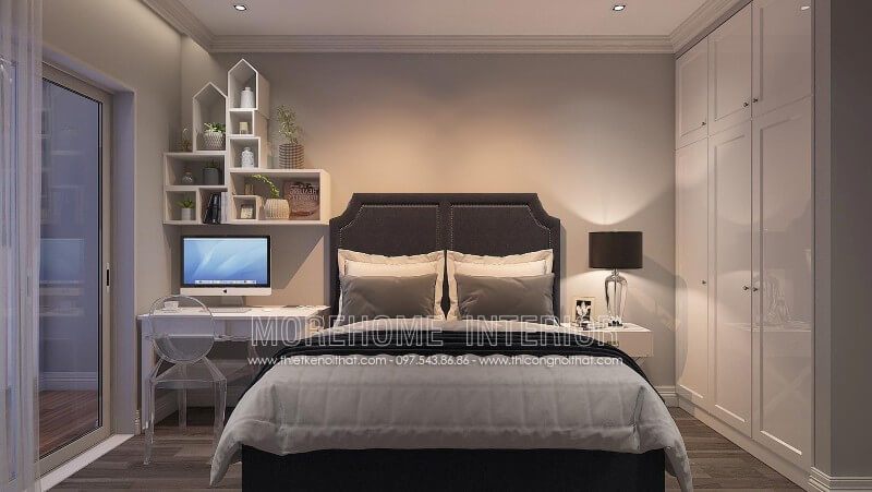 Mẫu  giường ngủ bọc nỉ cao cấp sang trọng mà tinh tế cho phòng ngủ con trai