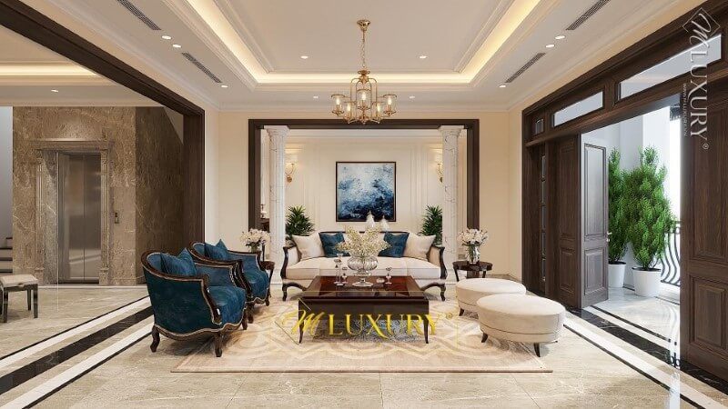 Việt Hưng, Long Biên, Hà Nội là nơi để trang trí phòng khách biệt thự theo phong cách cổ điển.