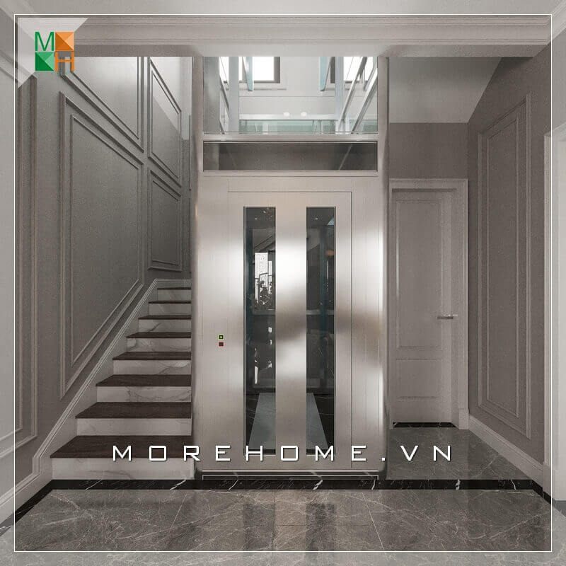 Thang máy có thiết kế hiện đại và thông minh, phù hợp với nội thất của biệt thự, nhà phố cao cấp và sang trọng.