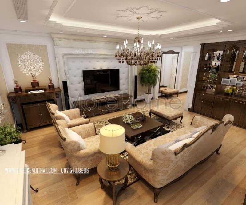 Thiết kế nội thất cho căn hộ G3AB phong cách cổ điển.